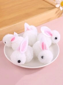 10 Piezas Materiales De Conejo De Peluche Blanco Lindos Para Bricolaje, Accesorios - Blanco - Ver 2