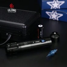 Máquina De Tatuaje Rotativa Inalámbrica K3 Máquina De Pluma De Tatuaje Permanente Pmu Con Pantalla Lcd Para Principiantes Y Artistas De Tatuajes - Negro - Ver 6