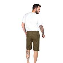Bermuda Casual Playa Bolsas Short Corto Con Estampado Y Cordones Para Hombre - Verde Oliva - Ver 2