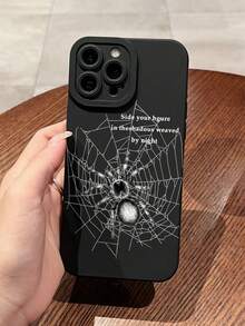 1入組黑眼蜘蛛網紋圖案手機殼，適用於iPhone 11/12/13/14 Pro Max - 彩色 - 查看 3