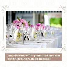 5pcs Clear Acrylic Signs With Stands, Round Top Acrylic Sheets For Diy Acrylic Arch Table Number, Wedding Arch Sign, Party Center Decoration - White - View 6