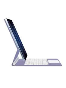 Spanish Keyboard Case Compatible With Ipad Pro 11 Inch 3rd 2nd 12.9 Inch 6th 2018-2022 Air 5th 4th 10.9" 10th Generation Magnetic Smart Cover Tablet Magic Keyboards Folio TrackPad Backlit Wireless Violet - Purple-Spanish - View 7