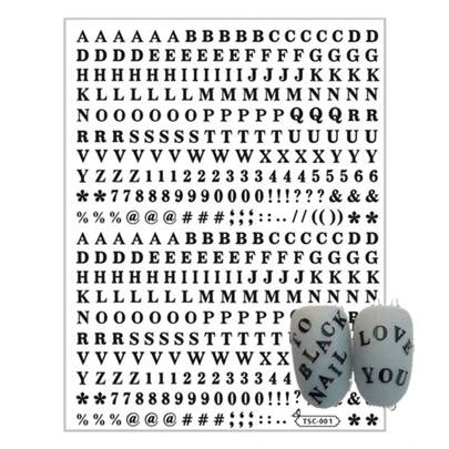 1sheet Letter Graphic Nail Art Sticker Nail Stickers DIY Nails Nail Supplies