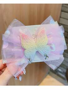 Đường phố 1 chiếc nơ màu gradient & kẹp tóc đính đá & ren - nhiều màu - Xem 5