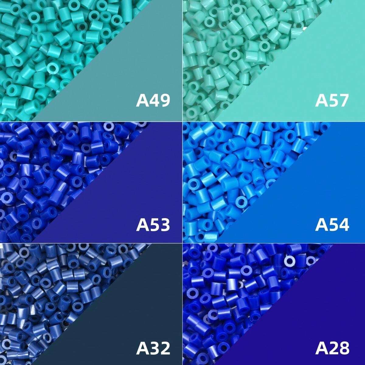 500pcs/Pack 5mm Classic Size Fuse Beads, 10 Shades Of Blue Available