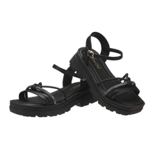 Kids Flat Sandals - Black - View 2