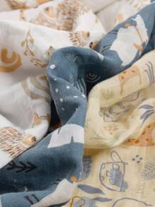 Happy Flute 3 Packs Set Muslin Soft Baby Wrap Swadding Blanket 120*110cm Love Valentine