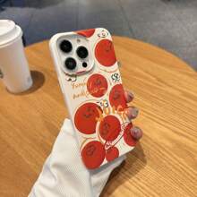 Summer 1pc Full Screen Red Shiny Silky 3d Creative Film Phone Case Compatible With Iphone