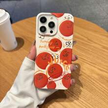 Summer 1pc Full Screen Red Shiny Silky 3d Creative Film Phone Case Compatible With Iphone