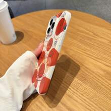 Summer 1pc Full Screen Red Shiny Silky 3d Creative Film Phone Case Compatible With Iphone