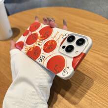 Summer 1pc Full Screen Red Shiny Silky 3d Creative Film Phone Case Compatible With Iphone