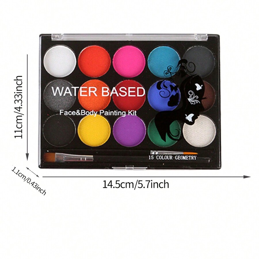 15 Color WaterSoluble Body Paint Fc1502 Set, WaterSoluble Paint Cream