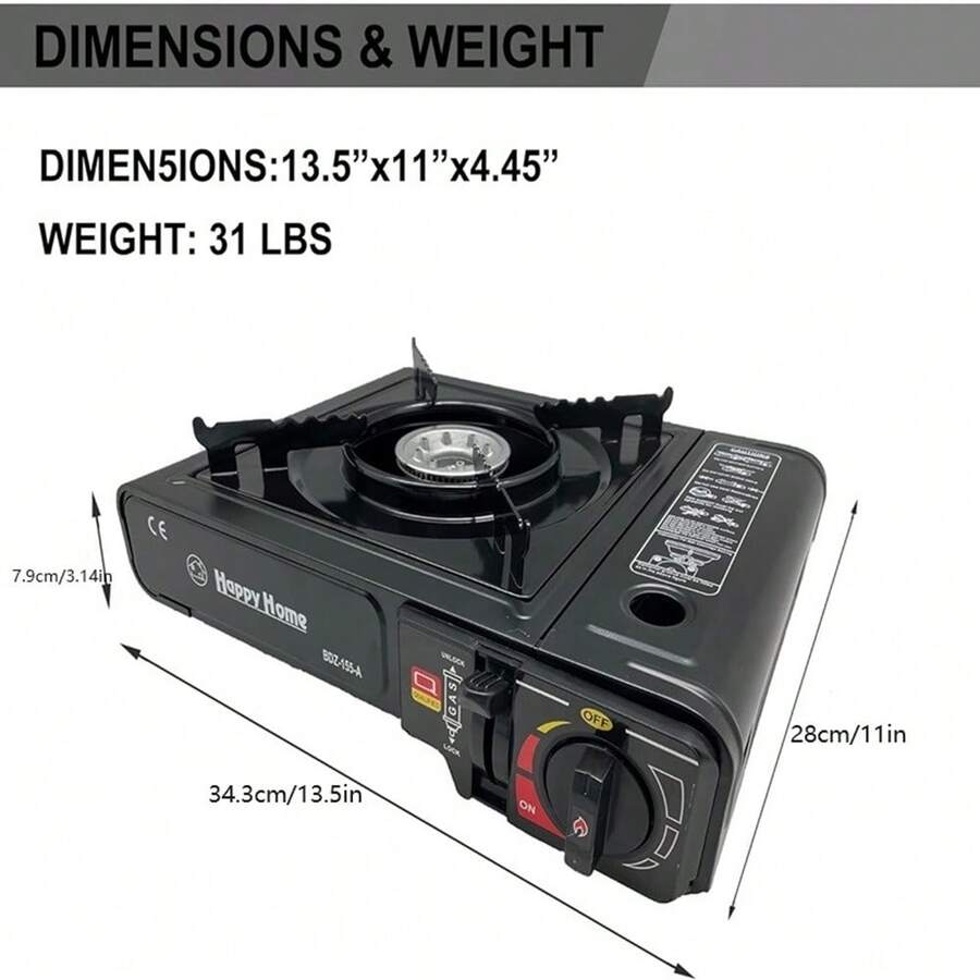 Portable Camping Stove With Propane And Butane Dual Fuel, Electronic