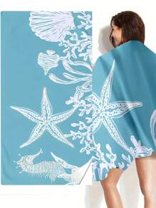 Extra Large Beach Towel - Ultra-Soft Microfiber, Quick-Dry & Sand-Free, Perfect For Travel, Yoga, Camping & Pool Parties - Cadet Blue - View 3