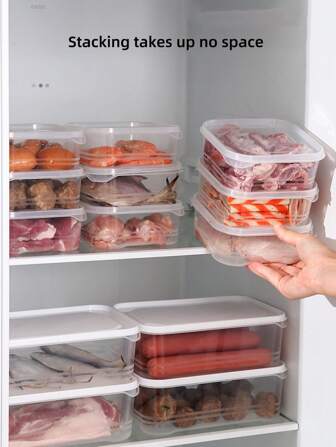 1入組冰箱肉類儲存容器,帶網格,密封,可冷凍的冰淇淋盒子