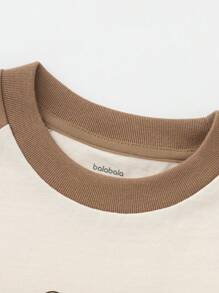 Balabala Young Boys Tops Summer Cartoon Printed Crew Neck Skin-Friendly Boys Short Sleeve T-Shirt Brown - Brown - View 4