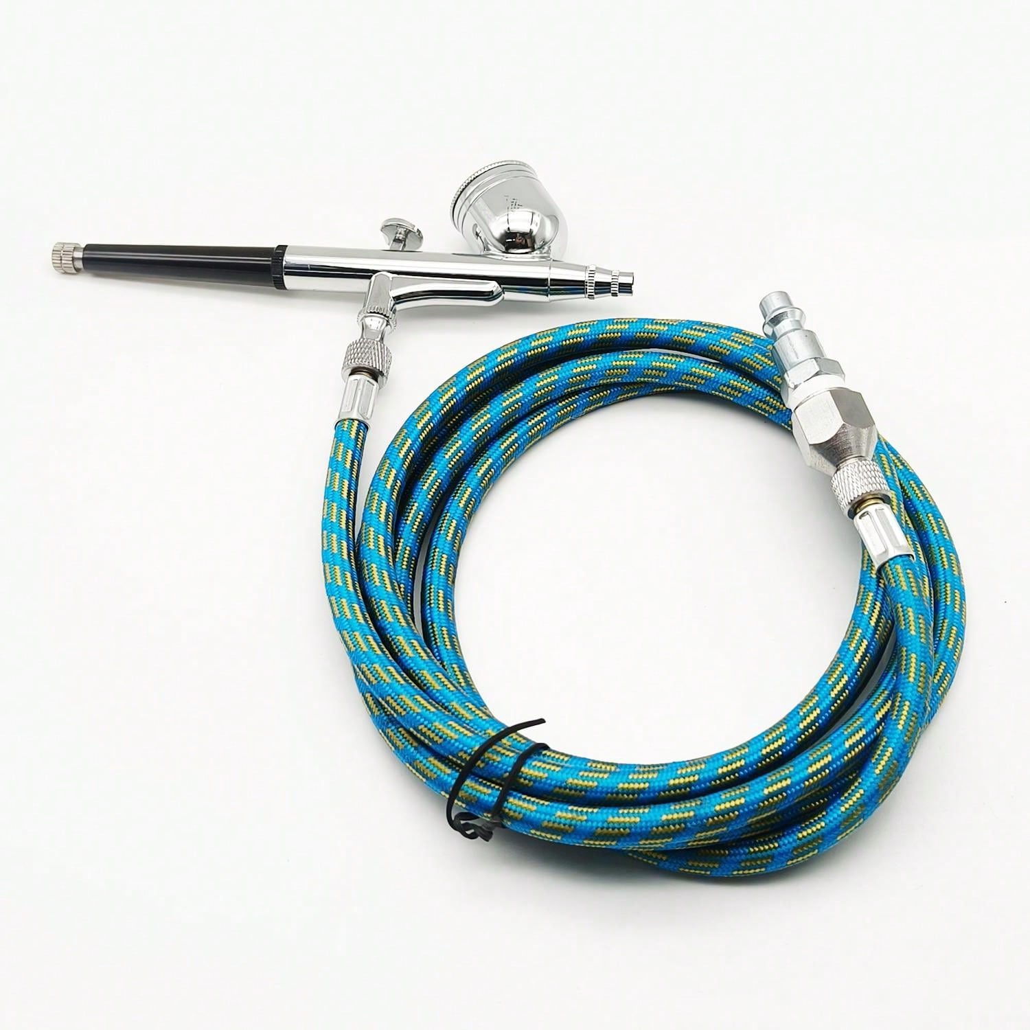 1pc Braided Airbrush Hose Kit With 3In1 Design, Quality 6ft Nylon