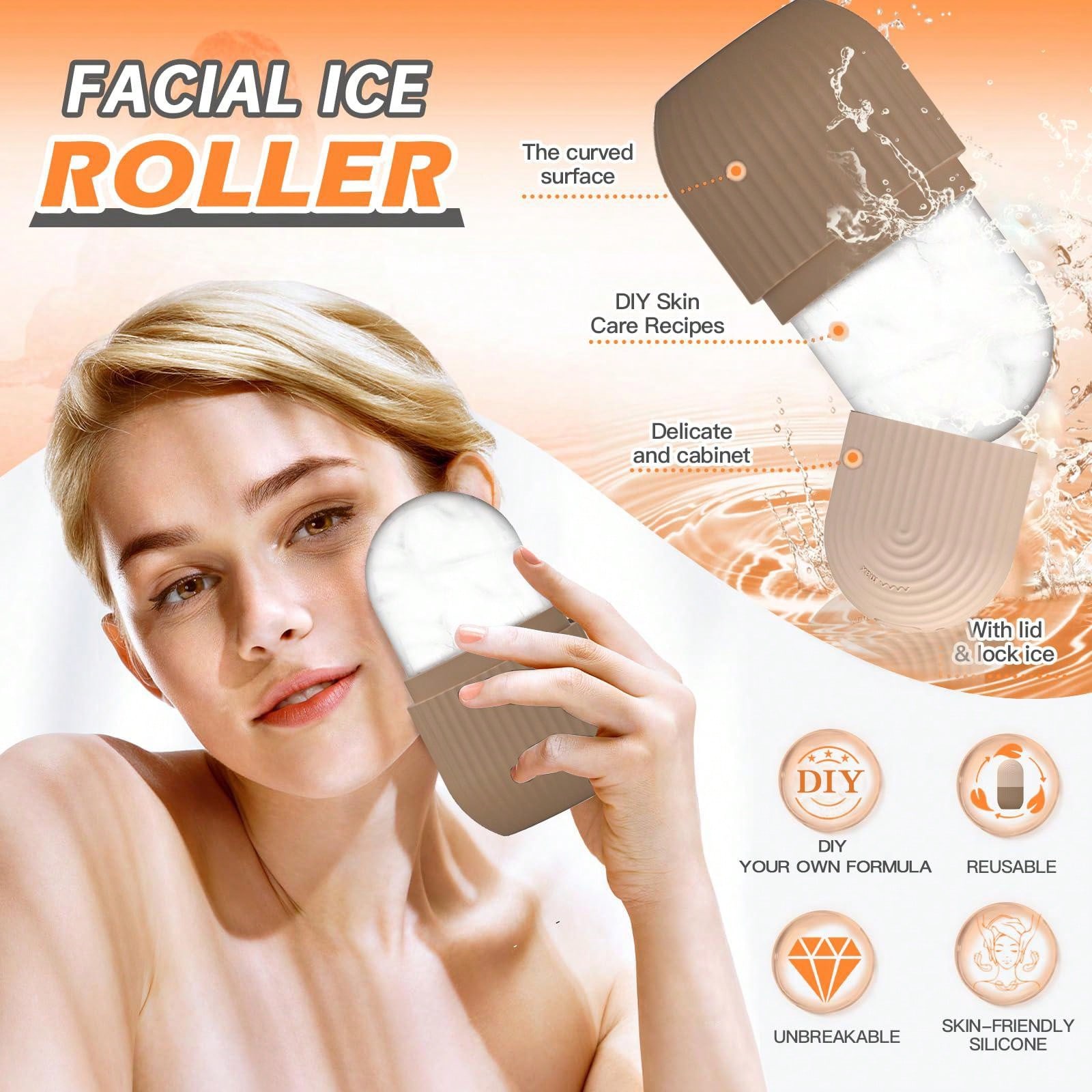 Ice Roller Tightens Skin And Reduces Swelling In Eye Area. Cold Therapy