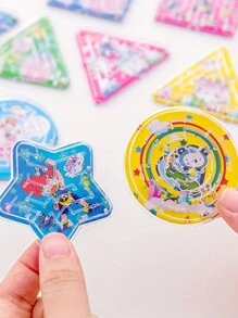 1set Random Color Cartoon Maze Toys,Mini Rolling Ball Maze Hand Games Toys Stress Relief Toys - Multicolor - View 8