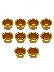 1個30入金銀色金屬蠟燭杯,可重複使用diy蠟燭製作盤,蠟燭支架配件,蠟燭容器 - 彩色 - 查看 4