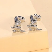 1Pair Cartoon Dinosaur Cufflinks For Men - Silver - View 3