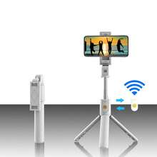 Selfie Stick & Live Streaming Phone Holder & Tripod & Handheld Anti-Shake Stabilizer Integrated All In One Universal Compact Telescoping Stand For Travel, Photography With Remote Control - White - View 5