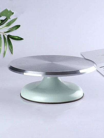 1pc, Aluminum Alloy Cake Turntable, 10 Inch, Non-Slip Rotating Dessert Display Stand, For Cake Decorating Tools, Baking Tools, Kitchen Gadgets, Kitchen Accessories