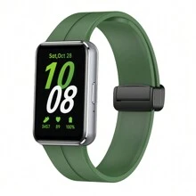 單色矽膠手錶帶，配有折疊扣，適用於三星Fit3 - 均碼 - 查看 15