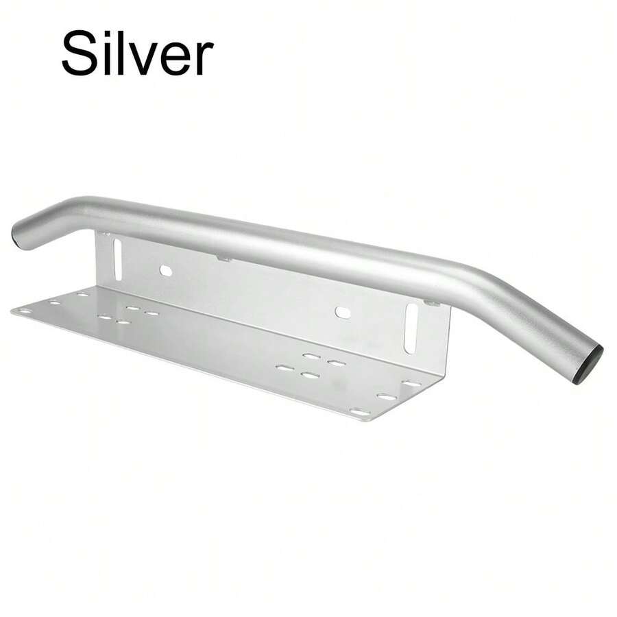 Universal Aluminum SUV Lamp Holder Off Road LED Light Bar Frame Holder Front Bumper License Plate Log Light Mount Bracket - Silver - View 1