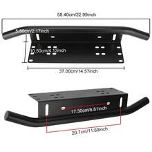 Universal Aluminum SUV Lamp Holder Off Road LED Light Bar Frame Holder Front Bumper License Plate Log Light Mount Bracket - Silver - View 10