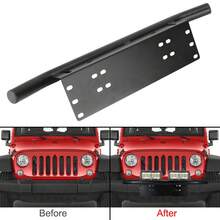 Universal Aluminum SUV Lamp Holder Off Road LED Light Bar Frame Holder Front Bumper License Plate Log Light Mount Bracket - Silver - View 6