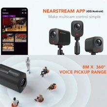 Nearstream VM33 基於人工智慧的噪音消除 2K 專業直播攝像機，無線光學變焦串流攝像機 - 黑色 - 查看 10