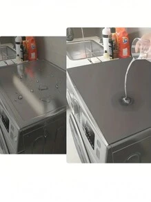 1PC Màu Trơn Phòng Tắm Thảm Máy Giặt Thảm, Thảm Chống Bụi Cao Su, Phong Cách Đơn Giản, Có Thể Sử Dụng Được Trong Máy Giặt Tủ Lạnh, V. V. - Xám - Xem 6