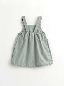 MARC&JANIE Young Girl Mountain Series Outdoor Quick-Drying Overall Dress With Large Pockets, Spring - Army Green - View 2