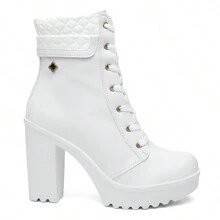 Women Mid-Calf Boots - 白色 - 查看 2