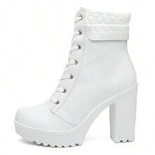 Women Mid-Calf Boots - 白色 - 查看 6