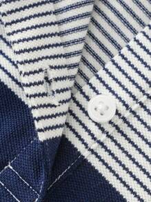 Balabala Girls' Dress New Summer Children's Striped Polo Dress - Black and White - View 5