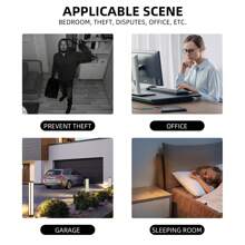 迷你 Wifi 摄像机高清夜视、运动检测、远程监控、140° 广角、微型 DIY 设置、夜视（无可见光） - 黑色 - 查看 9