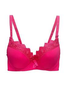 Brasier Sujetador con Encaje de Copa Completa Diferentes Colores - Rosa Fucsia - Ver 2