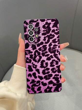 1 个 TPU 哑光豹纹手机壳，适用于 Apple、Samsung、Xiaomi、Redmi、OPPO 手机，2 个摄像头孔设计随机发货