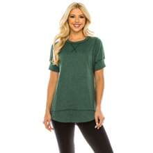 Haute Edition Casual Loose Fit Raglan Cross Stitch Comfy Tees. Plus Sizes Available - Hồng - Xem 6