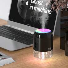 Máy tạo độ ẩm không khí mini cầm tay đầy màu sắc 200ml, Máy phun sương tạo độ ẩm siêu âm phun sương mát cho gia đình, phòng ngủ, xe hơi, văn phòng, máy thì thầm yên tĩnh (cắm vào) - Hồng - Xem 6