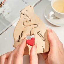 1 pieza Rompecabezas de madera personalizado de familia de osos, rompecabezas de madera personalizado de familia de osos, rompecabezas de madera personalizado con 1-8 nombres, rompecabezas de familia de osos de madera, decoración del hogar, regalo conmemorativo de rompecabezas familiar, regalo de familia animal para el hogar, regalo de boda, regalo de aniversario, regalo del Día del Padre, regalo del Día de la Madre, regalo de San Valentín, regalo para mamá/papá, regalo para decoración de la sala familiar