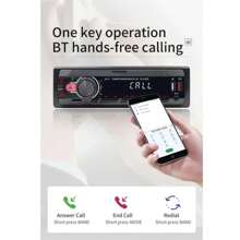 Estéreo para Coche Bluetooth Mp3 Manos Libres Radio Aux Fm Sd USB, Reproductor de Música MP3 Manos Libres Bluetooth Compatible con Todos los Smartphones