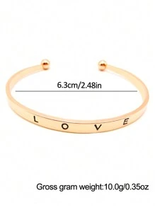 1 件青少年时尚 FUNky 个性化金色钢表带石英手表和 1 件 LOVE 奢华珠宝手链 - 重返校园 - 金色 - 查看 5