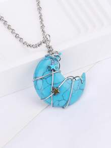 1 Miếng Dây điện Wrapped Trăng lưỡi liềm Ngôi sao Pha lê Vòng cổ mặt dây chuyền Reiki chữa bệnh Đá tự nhiên Đá vàng cốm Đá mắt hổ Thạch anh hồng Dây chuyền Đối với phụ nữ Người đàn ông Thủ công Đồ trang sức - Vòng cổ - Xem 10