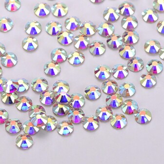 1440pcs Round Flatback Glass Rhinestones With Gold Bottom For Diy Clothing Decoration