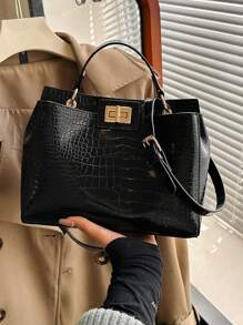 Modieuze dames-forenzentas, prachtige crossbody-schoudertas, hoogwaardige en verfijnde krokodillenpatroon PU veelzijdige draagtas voor alle seizoenen