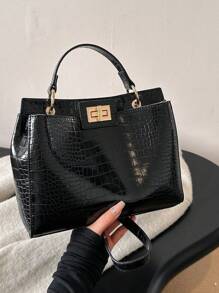 Modieuze dames-forenzentas, prachtige crossbody-schoudertas, hoogwaardige en verfijnde krokodillenpatroon PU veelzijdige draagtas voor alle seizoenen