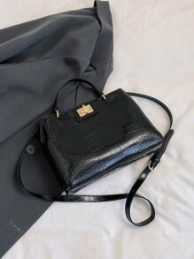 Modieuze dames-forenzentas, prachtige crossbody-schoudertas, hoogwaardige en verfijnde krokodillenpatroon PU veelzijdige draagtas voor alle seizoenen